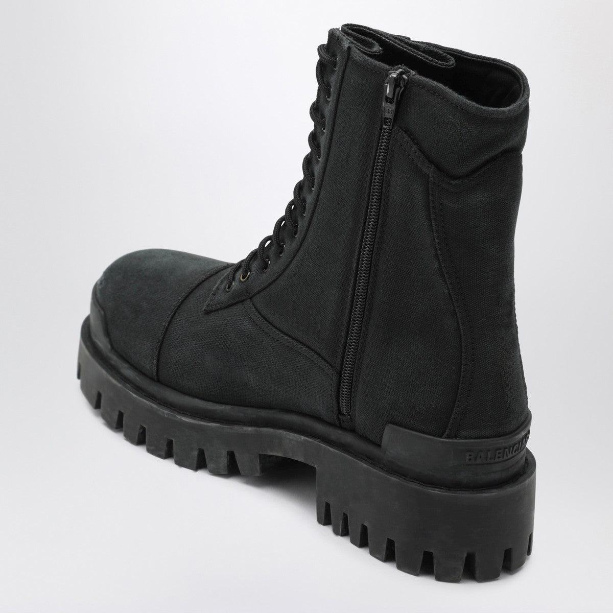 Balenciaga Black Combat Strike cotton-canvas boots